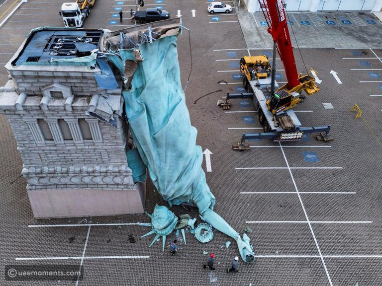 Statue of Liberty replica collapses in Brazil after strong winds